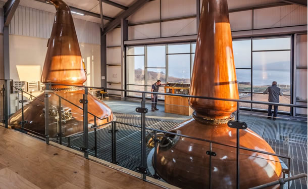 Ardnahoe whisky distillery building interior